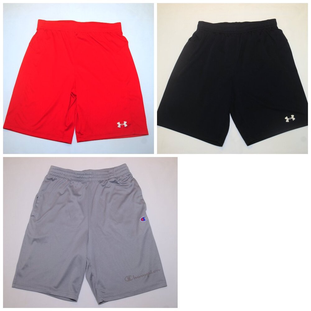 Boys BTS Nylon Short Lot of 3 Gym PE Practice Under Armour Champion Size M/L